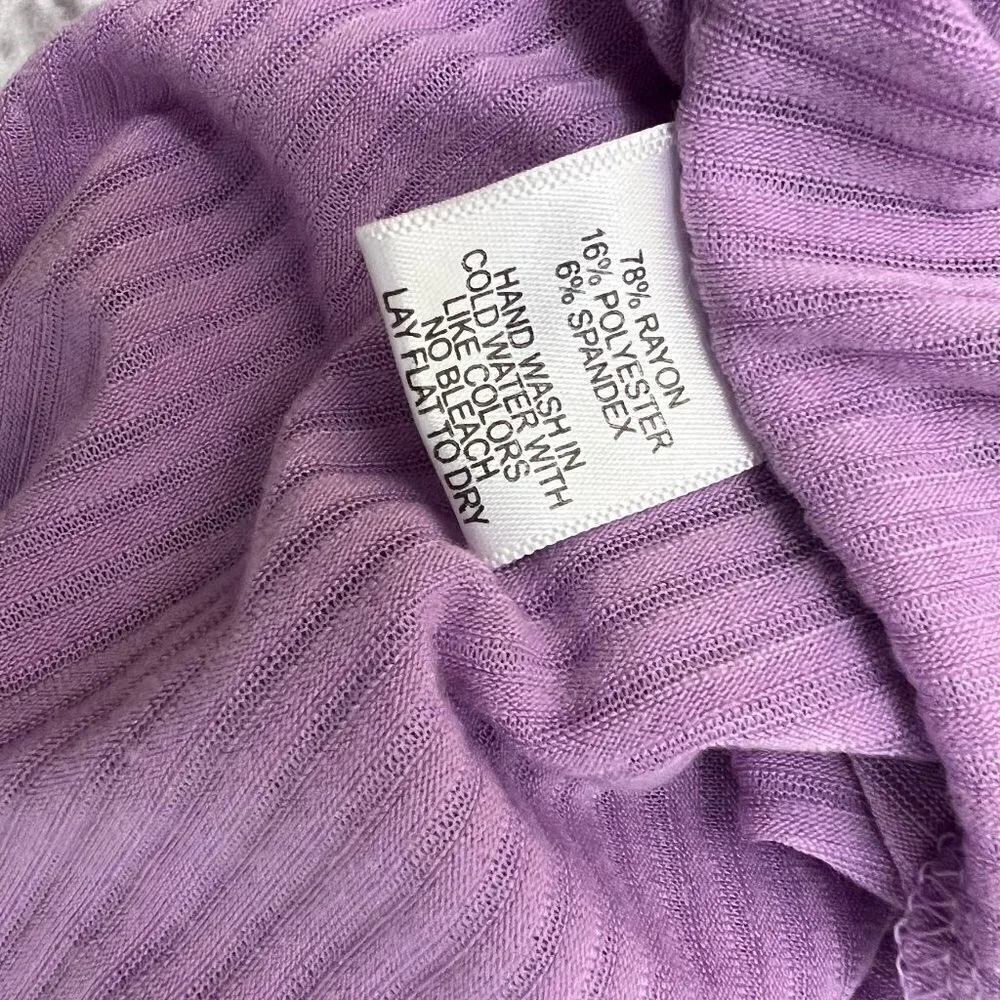 Gibson x Living‎ in Yellow Claire Ribbed Cardigan Purple
